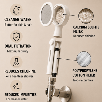 NurraFlow™ Dual Filter Showerhead