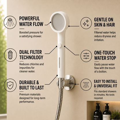 NurraFlow™ Dual Filter Showerhead
