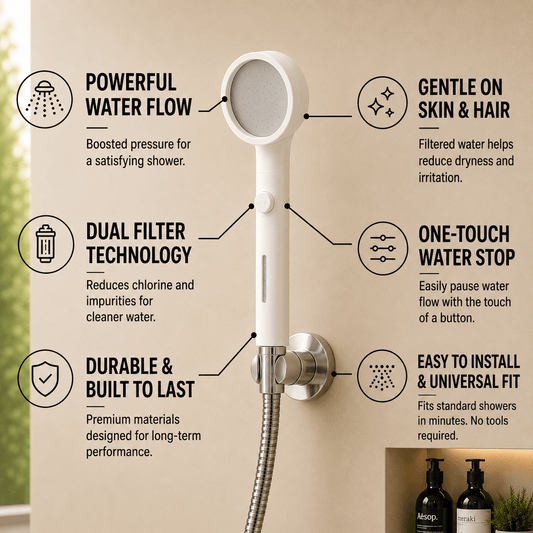 NurraFlow™ Dual Filter Showerhead
